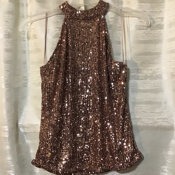 Cable & Gauge Tops Cable Gauge Sequin Top Small Petite Gold Poshmark
